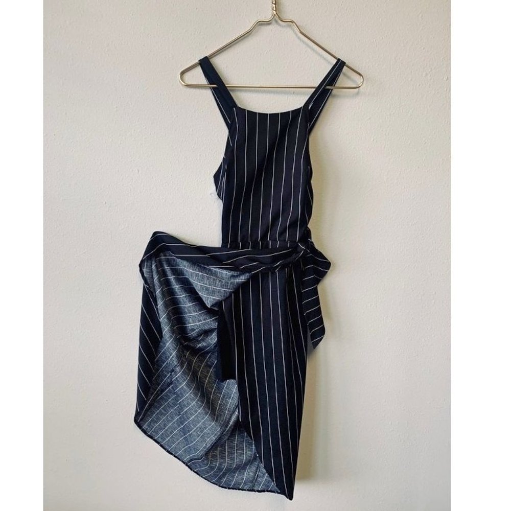 Nixon Asked Cash- Black & White Pinstripe Dress